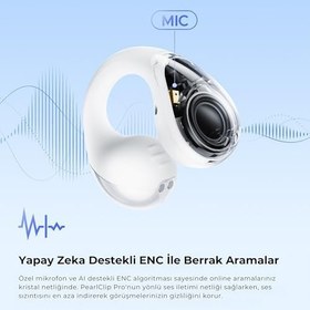 Resim Soundpeats PearlClip Pro Hi-Res LDAC ENC OWS Kablosuz Bluetooth 6.0 Kulaklık Beyaz 