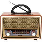 Resim FM Radyo Nostaljik Görünümlü Ahşap Radyo Bluetooth Hoparlör Meier M-157BT Kemai
