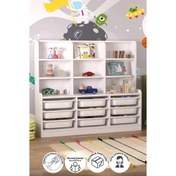 Resim Bofigo Almina 9 Sepetli 9 Raflı Oyuncak Dolabı Beyaz 