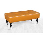 Resim Lorence Home Lungo Deri Bench Puf(Turuncu) 