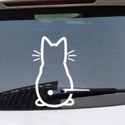 Resim Sevimli Kedi Yağmur Silecek Kişilik Ev Tuvalet Kapısı ve Pencere için Sticker, İç Mekan Dış Mekan Elektrikli Araç Araba Dekoru Komik Buzdolabı Çıkartmaları 