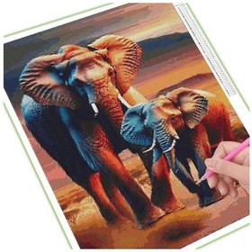 Resim Bej Elmas Boyama Yeni Gelenler Renkli Fil Diy Tam Kare Yuvarlak Matkap Taklidi Nakış Mo Çapraz Dikiş Kitleri Kanvas Tablo 56922532 