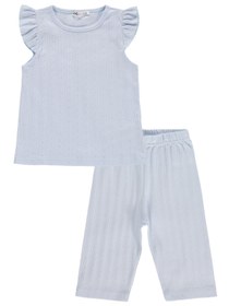 Resim Civil Girls Kaprili 2-5 Yaş Pijama Takımı - Mavi - Açık Mavi / 5-6 Yaş 