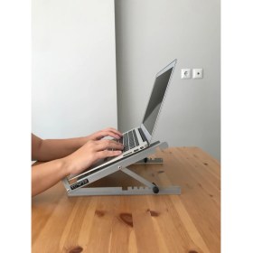 Resim Yumer Katlanabilir, Çelik Laptop Standı Soğutucu Yükseltici Notebook/dizüstü/tablet Tüm Ekranlarla Uyumlu 
