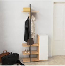 Resim Lagomood Rone Portmanto Meşe Beyaz 