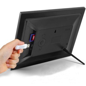 Resim JUNGLEE Otomatik Slayt Gösterisine Sahip 7 Inç Lcd Dijital Fotoğraf Çerçevesi Usb / Sd At710 