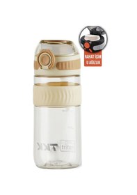 Resim Tkk 550 Ml Rahat İçim U Ağızlı Bpa İçermeyen Taşıma Kulplu Tritan Su Matarası Fftkk1016-550ml Kahverengi 