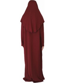 Resim Zehranaz Namaz Elbisesi Bordo Fermuarlı Namaz Elbisesi Bordo 