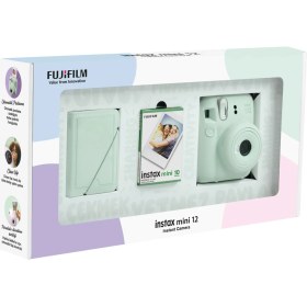 Resim Fujifilm Instax Mini 12 Yeşil Fotoğraf Makinesi 10'lu Film ve 28'li Mini Albüm Bundle Box 