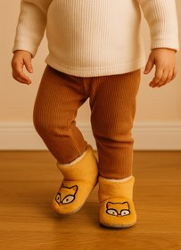 Resim pufien Çocuk Panduf, Bebek Ev Botu, Hayvan Desenli Sevimli Nakışlı Bebek Panduf 