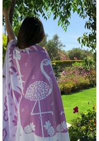 Resim Organik Triko Çocuk Örtüsü, Flamingo 110x140 , Lila 