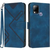 Resim Infinix Hot 10t İçin Pu Deri Kart Yuvalı Standlı Flip Cüzdan Manyetik Kapak 