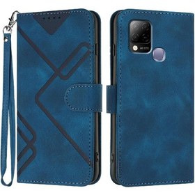 Resim Infinix Hot 10t İçin Pu Deri Kart Yuvalı Standlı Flip Cüzdan Manyetik Kapak 