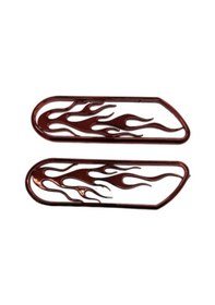 Resim Alev desenli çamurluk venti kırmızı nikel 6x21 cm 2 adet 