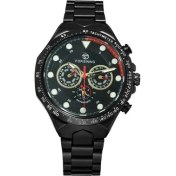 Resim Hanyang Sıyah Altın Forsınıng Şık Siyah Otomatik Mekanik Saat Erkekler 3D Dizin Çalışma Alt Kadran Steampunk Askeri Saatler Metal Kayış Saat (Yurt Dışından) 