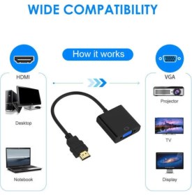 Resim 1080P HDMI To VGA Dönüştürücü 