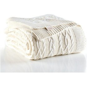 Resim Betires Home Ca19001 Örgü Battaniye Naturel - Çift Kişilik 