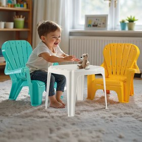 Resim Dolu Masa Sandalye Seti Yeşil 