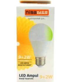 Resim Luz&pos 9+2w E27 Beyaz-yeşil Led Ampul Çok Renkli 