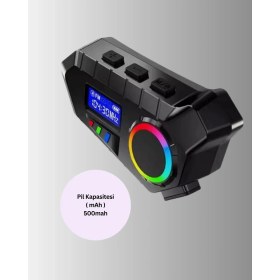Resim 500MAH Bataryalı Bluetooth 5.4 Interkom LED Ekranlı Fm Destekli ( Lisinya ) 