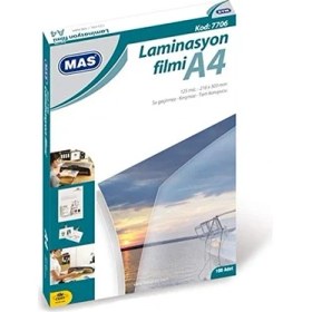 Resim Larskas Laminasyon Filmi- 125 Mikron A4 100'LÜ Paket 