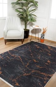 Resim Tihvin Gri Modern Geometrik Etnik Eskitme Desenli Boho Makinada Yıkanabilir Hafif Hav Toz Vermez Leke Tutmaz Kaymaz Taban Dijital Makine Baskı Halı Oturma Odası Salon Yolluk Koridor Mutfak Halısı 