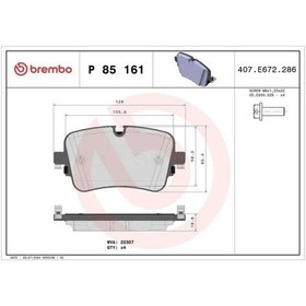 Resim Brembo P85161 Arka Fren Balatasi 4ke698451a 4m0698451bm 4m0698451bn 