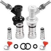 Resim Luminnaly Ball Lock Fıçı Direği Hızlı Bağlantı Seti, Corny Fıçı Bağlantı Parçaları, Ev Yapımı Paslanmaz Çelik Corny Fıçı Direği 19/32-18 Dişi Dişli (Yurt Dışından) 