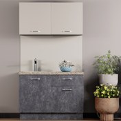 Resim Argemon Venedik Ahşap Mutfak Dolabı Antrasit-Kum Taşı 120cm 