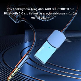 Resim Essager Aux Bluetooth Araç Müzik Kiti Fm Transmitter Aux Giriş USB Wireless Bluetooth Araç Müzik Kiti 