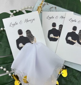Resim Halay Mendilli Nişan Hediyelikleri - Kişiye Özel Tasarım Kart & Halay Mendil Seti 