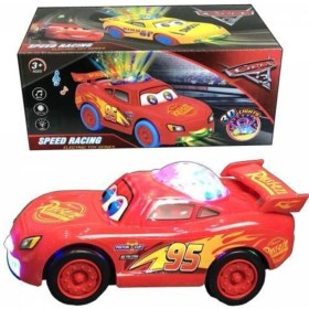 Resim Şimşek Mcqueen Cars Üstü Işıklı Dil Çıkaran Müzikli Araba Sarı 
