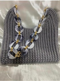 Resim Mor Renkli El Örgüsü Spor El Çantası 