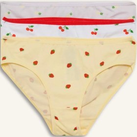 Resim DeFacto Meyve Desenli Penye 3'lü Slip Külot Kız Çocuk H1488A826SM 