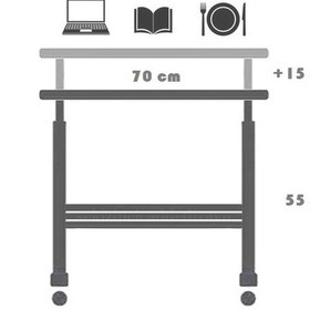 Resim Kitaplıklı Ve Yükseklik Ayarlı Laptop Sehpası Ve Çalışma Masası 2 Çam 
