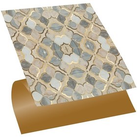Resim Tink Kendinden Yapışkanlı Renkli Gold Çiçek Desenli Pvc Karo 30x30 Cm 