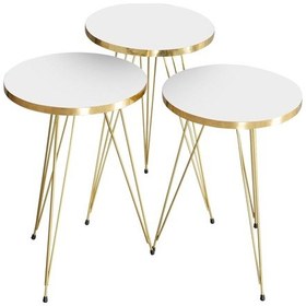 Resim Zigon Sehpa Gold Beyaz Tel Çok Renkli 