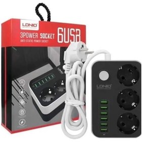 Resim Se3631 3lü Priz 6 Usb Coğaltici Akim Korumali Priz 