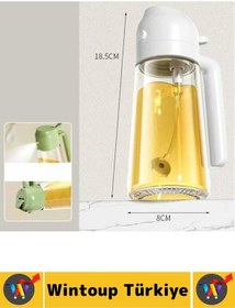 Resim Ergonomik Sızdırmaz Tasarım Yağ Dökme Püskürtme Çift Modlu Özel Başlıklı Cam Yağdanlık 550 Ml 