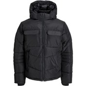 Resim Jack & Jones Erkek Jjbuıld Kapüşonlu Puffer Mont 12256858 Siyah Siyah 