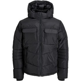 Resim Jack & Jones Erkek Jjbuıld Kapüşonlu Puffer Mont 12256858 Siyah Siyah 