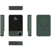 Resim Yifomall 10000mah Yeşil Magsafe Manyetik Şarj Cihazı - 20w Pd Hızlı Şarj - Ultra İnce Metal Mobil Batarya - Led Ekranlı Taşınabilir Şarj Aleti 