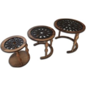 Resim Zigon Geometrik Kayın Ayak Ceviz Cnc Kesim Osmanlı Motifli 