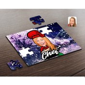 Resim Kişiye Özel Kadın Chef Karikatürlü Ahşap Puzzle-10 