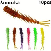 Resim 10 Adet Anmuka 3 Kuyruklu Yumuşak Balık Yemi - Gerçekçi Solucan Tasarımı, Çok Renk Seçeneği, Yüksek Kaliteli Plastik Yemler, Levrek ve Alabalık İçin Tatlısu & Tuzlusu Balıkçılığına Uygun, Canlı Renkli Yem Seçimi, Esnek ve Dayanıklı Balık Yemi 