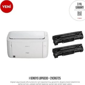 Resim Elivora I-Sensys LBP6030B Tek Fonksiyonlu Siyah Beyaz Lazer Yazıcı + 2 Toner (Eurasia Garantili) 