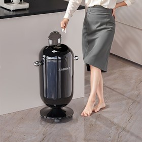 Resim Tekli Paket, Kapaklı ve Tekerlekli Büyük Kapasiteli Çöp Kutusu, Flip-Top Tasarım, Şık PP Malzeme, Mutfak, Banyo, Ofis, Yatak Odası, Oturma Odası vb. İçin Uygun, 20L 