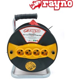 Resim Rayno Seyyar Makaralı Uzatma Kablosu 3x1,5mm 50MT - 7003 