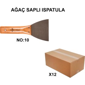 Resim Izmir Fırça Arge Toptan Ağaç Saplı Ispatula No:10 - 12 Adet 006799 