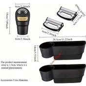 Resim Chuangyinshop Araç Kolçak Saklama Kutusu One Pair Of Gap Boxes Without Leather Ve One Pair Of Safety Belt Clip Silver İç Düzen Aparatı 
